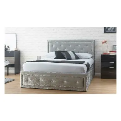 (5ft Kingsize, Silver) Colorado Bed Frame with Kerri Mattress