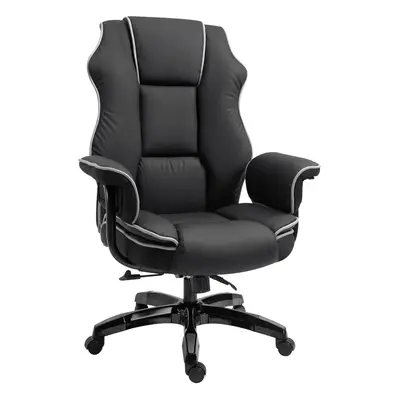 Vinsetto Piped PU Leather Padded High-Back Computer Office Gaming Chair Black