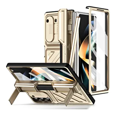 (for Samsung Galaxy Z Fold 4, Gold) Magnetic Hinge 360Â° Protective Hard Case