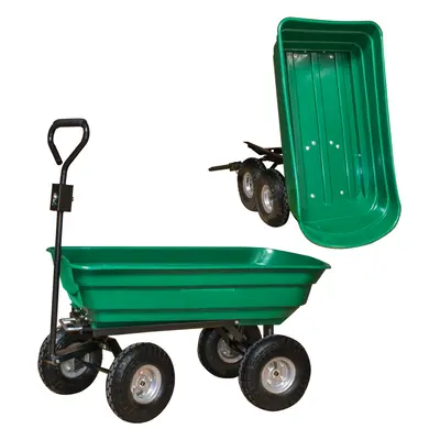 KCT Litre Garden Trolley Trailer Tipper Cart with Soft Grip Handle