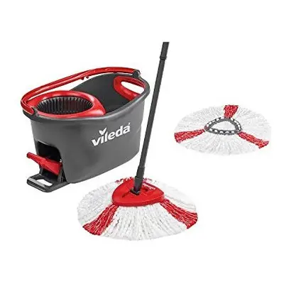 Vileda Turbo EasyWring and Clean complete set, Metal, red/grey, 48,6 x 29,6 cm