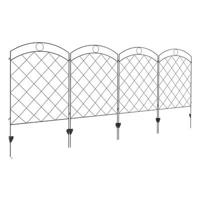 Outsunny 4PCs Decorative Garden Fencing 43in x 11.4ft Steel Border Edging