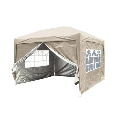 (3x3M, Beige) Greenbay Garden Pop Up Gazebo Party Tent Folding Wedding Canopy With Carrying Bag