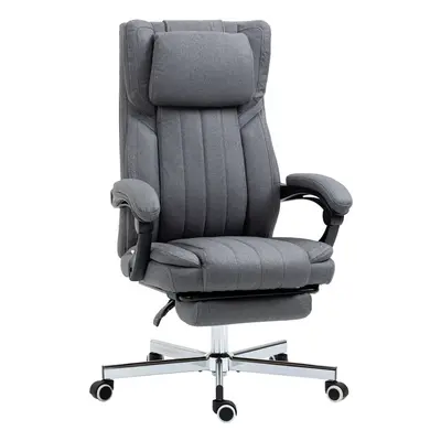 HOMCOM Executive Office Chair Reclining Office Chair with Headrest Dark Grey