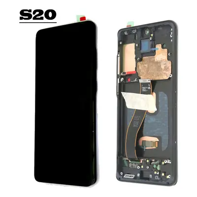 (S20 Black frame) Original AMOLED LCD Replacement for SAMSUNG Galaxy S20 G980 G980F Touch Screen