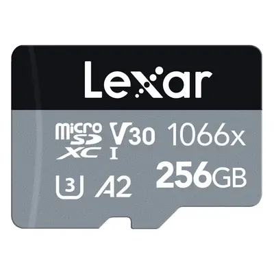 Lexar Professional 1066x 256GB microSDXC UHS-I Card w/ SD Adapter SILVER Series, Up To 160MB/s R