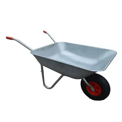 KCT 65L Garden Galvanised Steel Wheelbarrow with Pneumatic Tyre