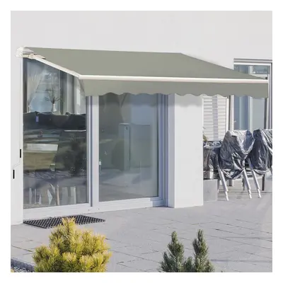 (4x3M) UV Sun Garden Shade Retractable Patio Awning Manual Shelter Outdoor Canopy