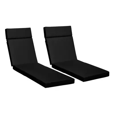 Outsunny Set of Lounger Cushions Deep Seat Patio Cushions with Ties Black