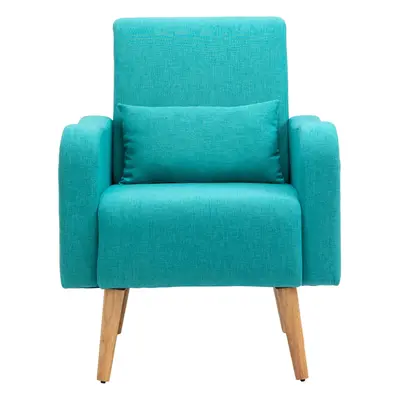 HOMCOM Nordic Leisure Lounge Sofa Accent Chair Pillow Bedroom Teal