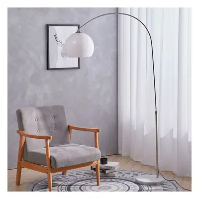 (White, 130-180cm) Modern Arched Floor Lamp Reading Light Marble Base