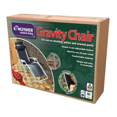 Kingfisher Gravity Garden Reclining Sun Chair Lounger - Black