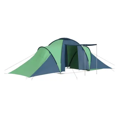 vidaXL Camping Tent Persons Blue and Green Sun Shade Shelter Hiking Outdoor