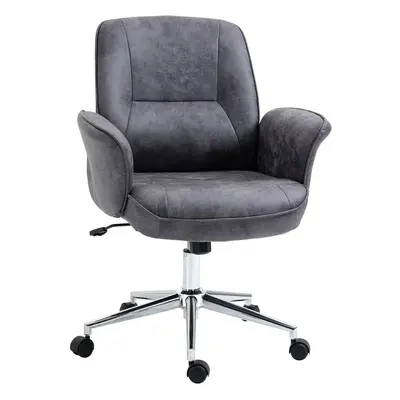 Vinsetto Swivel Computer Office Chair Mid Back Desk Chair for Home, Deep Grey