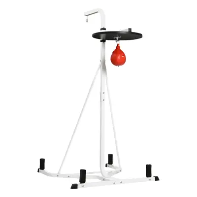 HOMCOM Free-Standing Speed Bag Platform, Adjustable Boxing Punch Bag, White