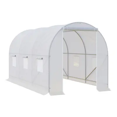 Outsunny Large Walk-in Greenhouse Poly Tunnel Galvanised Garden Plants Grow Tent