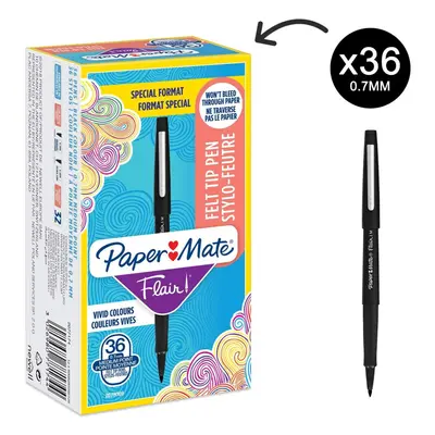 Paper Mate Flair Felt Tip Pens | Medium Point (0.7mm) | Black | Count