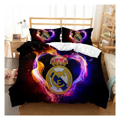 (Real Madrid, 200*200) Four-piece Bedding Set Printed Football Leverkusen Real Madrid