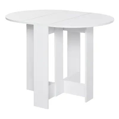 HOMCOM Folding Dining Table Foldable Drop Leaf Dinner Table for Kitchen White