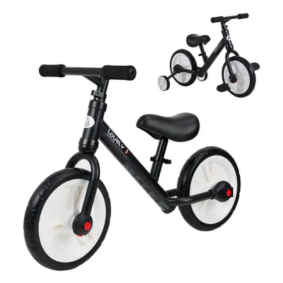 HOMCOM Kids Balance Training Bike Toy w/ Stabilizers For Child Years Black