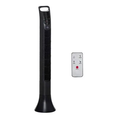 HOMCOM LED Inch Tower Fan Oscillation Speed Remote Controller, Black