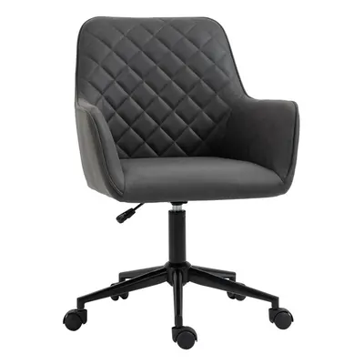 Vinsetto Argyle Office Chair Leather-Feel Fabric Home Study Leisure with Wheels