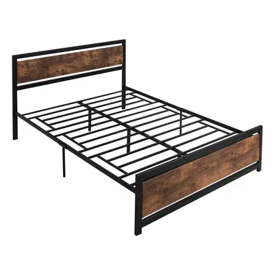 HOMCOM King Size Metal Bed Frame w/ Headboard & Footboard