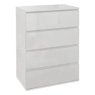 HOMCOM Bedroom Chest of Drawers, High Gloss Drawers Dresser, Drawer Unit