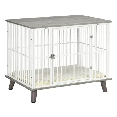 PawHut Dog Crate Furniture, Indoor Dog Kennel Side End Table, 86x60x70 cm