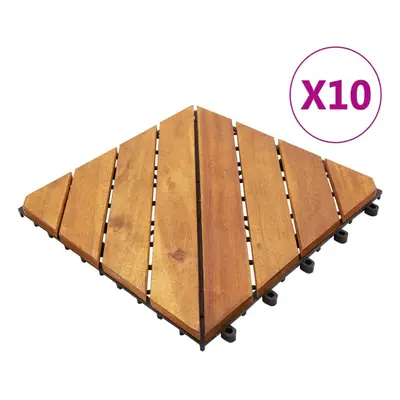 vidaXL 10x Solid Acacia Wood Decking Tiles 30x30 cm Wooden Decking Tile Set