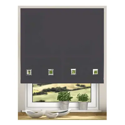 Easy Fit Trimmable Square Eyelet Roller Blinds(Black, 150cm (59.05"))