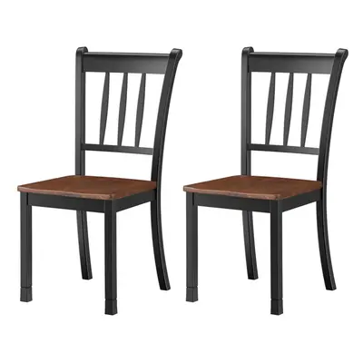 2X Whitesburg Dining Chairs Classic Slat Back Wood Frame Kitchen Chair