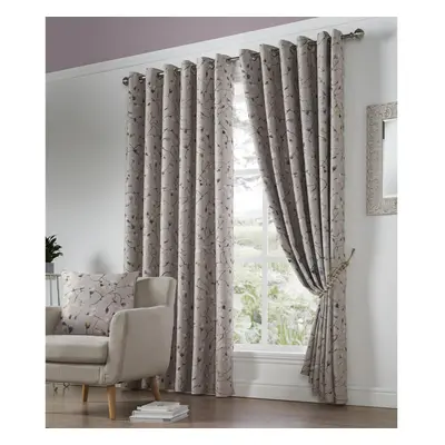 (90x108") Luxury Living Blossom Bud Thermally Efficient Blackout Unlined Eyelet Curtain Pair