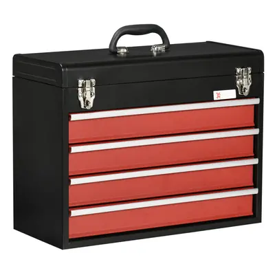 DURHAND Lockable Drawer Tool Chest with Ball Bearing Slide Drawers Black