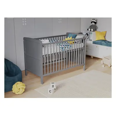 (Grey) Timon | Cot Bed 120x60cm with Aloe Vera mattress