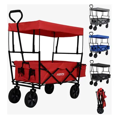 AREBOS Foldable Cart with Roof | Transport Cart | 2X Net Pockets and 1x Outside Pocket | Solid T