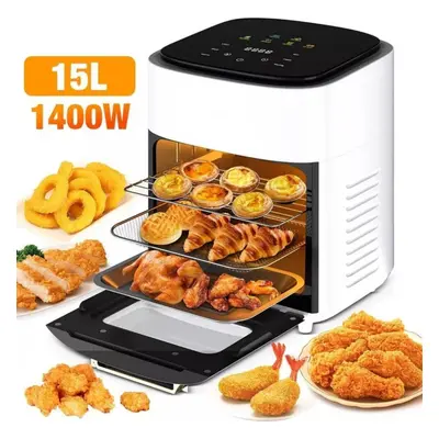 (White) Air Fryer 15L Digital Kitchen Oven 1400W Oil Free Low Fat Healthy Frying Cooker