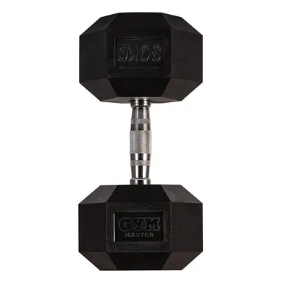 (Single 30KG) GYM MASTER Hex Dumbbells Rubber Encased 1-30kg Cast Iron Weight Lift Set Pair