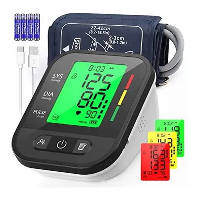 Blood Pressure Monitor, KKmier Upper Arm BP Machine for Homer Use Large Cuff 22-42cm, Irregular 