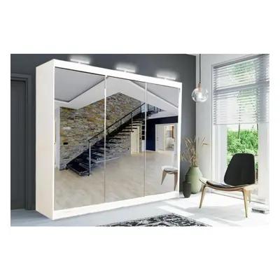 (White, 250cm) Modern Milan full mirror Sliding wardrobe in color and sizes