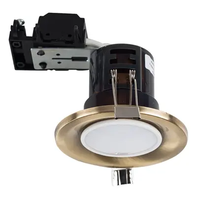 Pack of Modern Fire Rated Antique Brass GU10 Recessed Ceiling Downlight/Spotlights