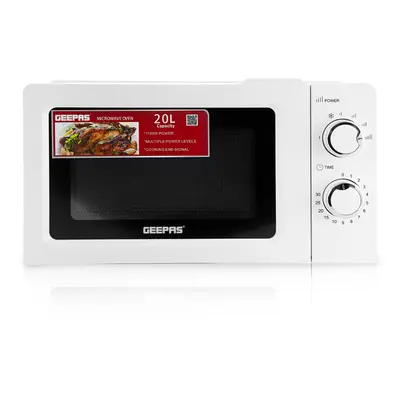 Geepas 20L Mini Microwave Oven 700W Solo Levels Adjustments