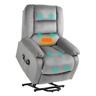 HOMCOM Riser and Recliner Chair Lift Chair with Vibration Massage, Heat, Grey