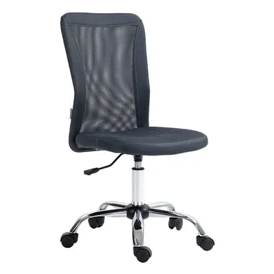 Vinsetto Armless Office Chair with Adjustable Height Mesh Back Wheels Dark Grey