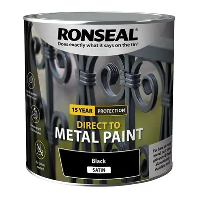 Ronseal Direct to Metal Paint Black Satin 2.5 litre