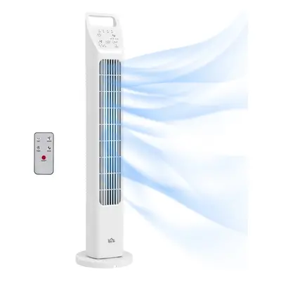 HOMCOM Oscillating Tower Fan Floor Fan with 4H Timer for Home Office White