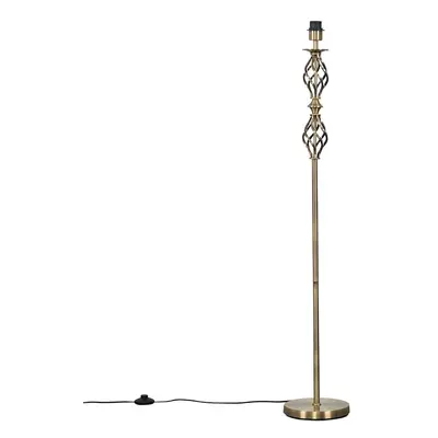 Traditional Style Antique Brass Double Twist Floor Lamp Base