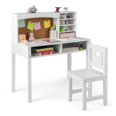 Kids Desk and Chair Set with Wooden Children Study Table and Kid Chair