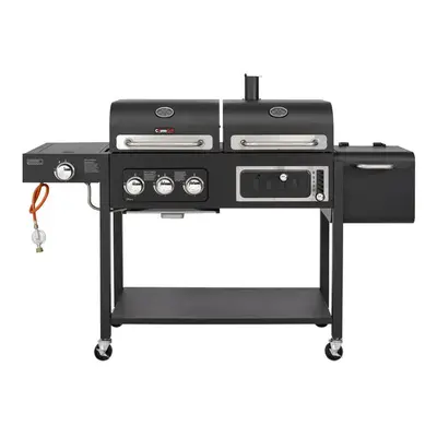 CosmoGrill Barbecue DUO Gas Grill + Charcoal Smoker Portable BBQ