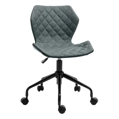 HOMCOM Home Office Swivel Desk Chair Nylon Wheels Adjustable Height Linen Grey